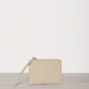 Back Zip Wallet Patent Lompakko Khaki