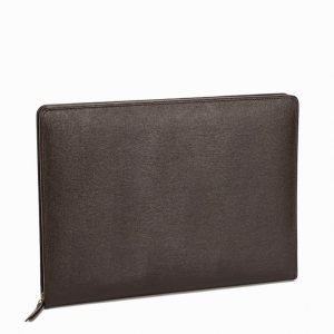 Baron Zip Folder Leather Tietokonekotelo Brown