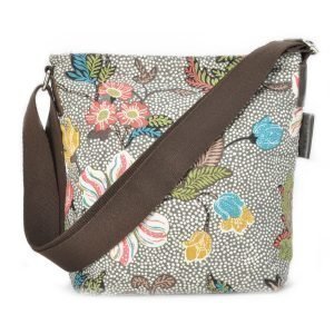 Ceannis Flower Linen Small Shoulder Bag Olkalaukku Harmaa