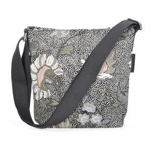 Ceannis Flower Linen Small Shoulder Bag Olkalaukku Musta