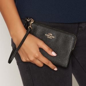 Coach Crossgrain Small Wristlet Lompakko Musta