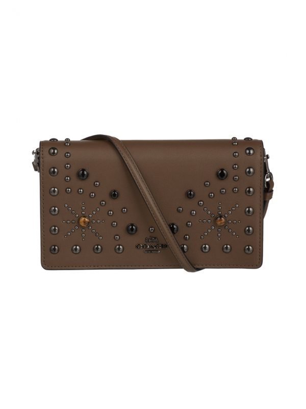 Coach Foldover Crossbody Rivets Nahkalaukku