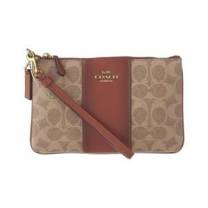 Coach Small Wristlet Colorblock Coated Canvas Laukku