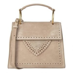 Coccinelle Lace Suede Handbag Mokkanahkalaukku