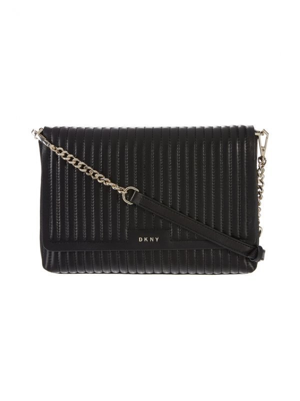 Dkny Gansevoort Pinstripe Quilted Medium Flap Crossbody Nahkalaukku