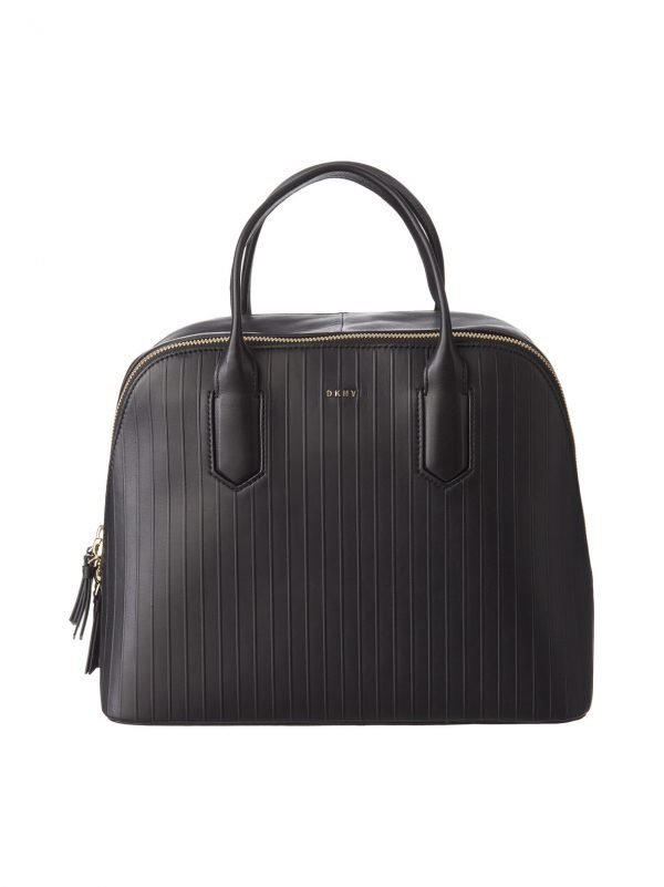 Dkny Pinstripe Medium Satchel Nahkalaukku