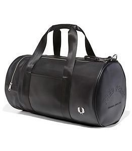 Fred Perry Texture Barrel Bag Black