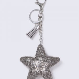 Gina Tricot Silver Crystal Star Avaimenperä