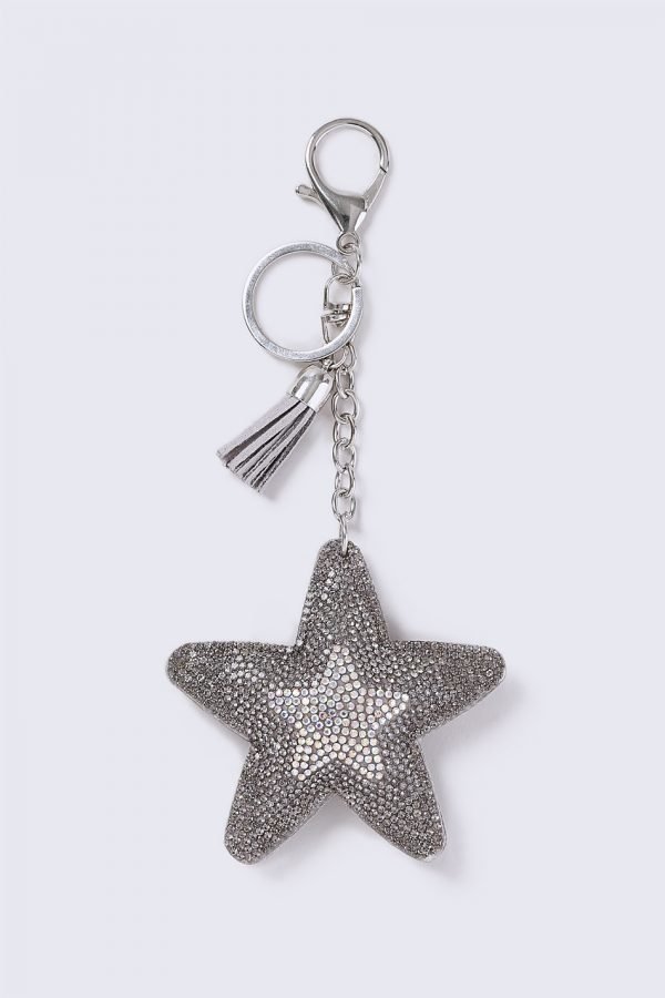 Gina Tricot Silver Crystal Star Avaimenperä