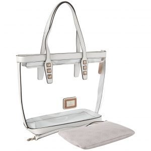 Guess Logo Remix Clear Plastic Tote Laukku