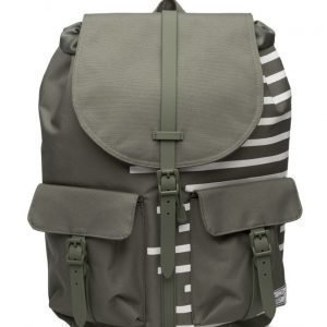 Herschel Dawson Deep Lichen Green/Blanc De Blanc Stripes reppu