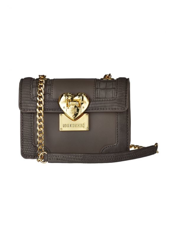 Love Moschino Mini Flap Crossbody Snake / Croco Patchwork Laukku