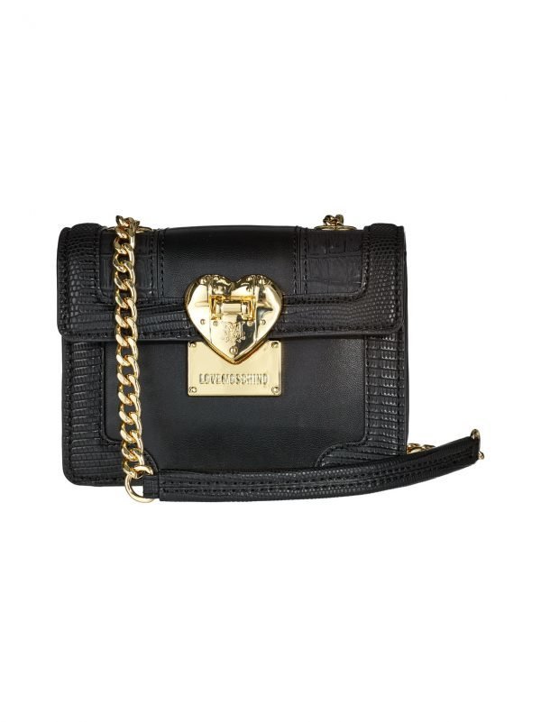 Love Moschino Mini Flap Crossbody Snake / Croco Patchwork Laukku