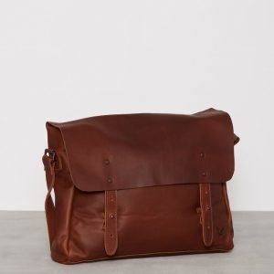 Lyle & Scott Leather Messenger Laukku Tan