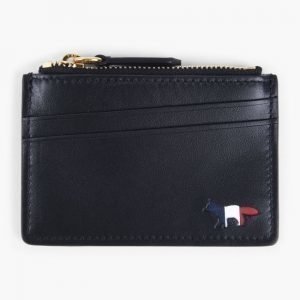 Maison Kitsune Tricolor Zipped Leather Card Holder