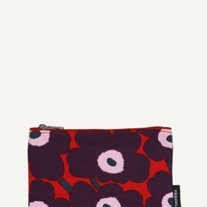 Marimekko Keijutar Mini Unikko Meikkilaukku Punainen Luumu Vaaleanpunainen