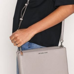 Michael Kors Adele Dbl Zip Crossbody Olkalaukku Harmaa