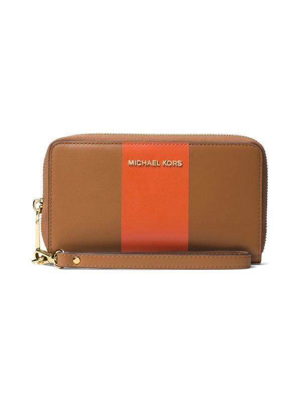 Michael Kors Jet Set Travel Center Stripe Nahkalompakko