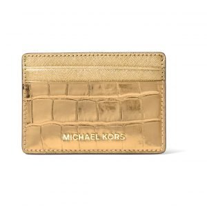 Michael Kors Jet Set Travel Metallic Embossed Leather Korttikotelo