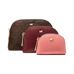 Michael Kors Leather And Logo Travel Pouch Trio Laukkusetti