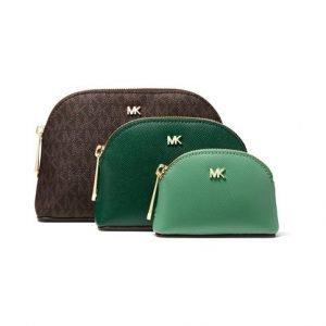 Michael Kors Leather And Logo Travel Pouch Trio Laukkusetti