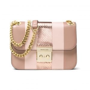 Michael Kors Sloan Multi Stripe Leather Crossbody Nahkalaukku