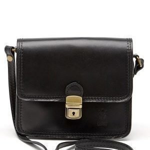 Mixed from Italy Leather Saddle Bag Black