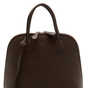 Mixed from Italy Top Handle Leather Bag Dark Brown