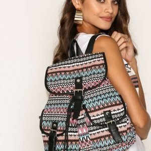 Nly Accessories Aztec Backpack Laukku Musta / Vaaleanpunainen