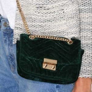 Nly Accessories Quilted Chain Bag Olkalaukku Smaragdinvihreä