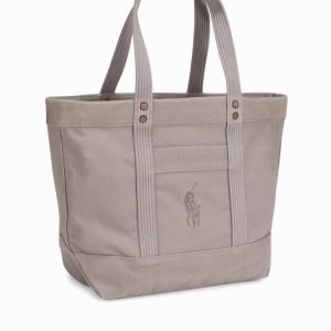 Polo Ralph Lauren Canvas Tote Käsilaukku Vaaleanharmaa