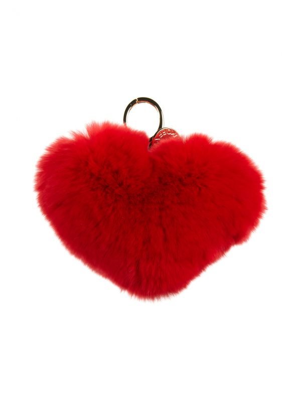 Rebecca Minkoff Heart Fur Pom Pom Turkisavaimenperä