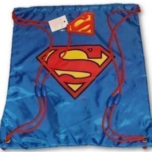 Superman stålmannen jumppapussi gymnastikpåse blå