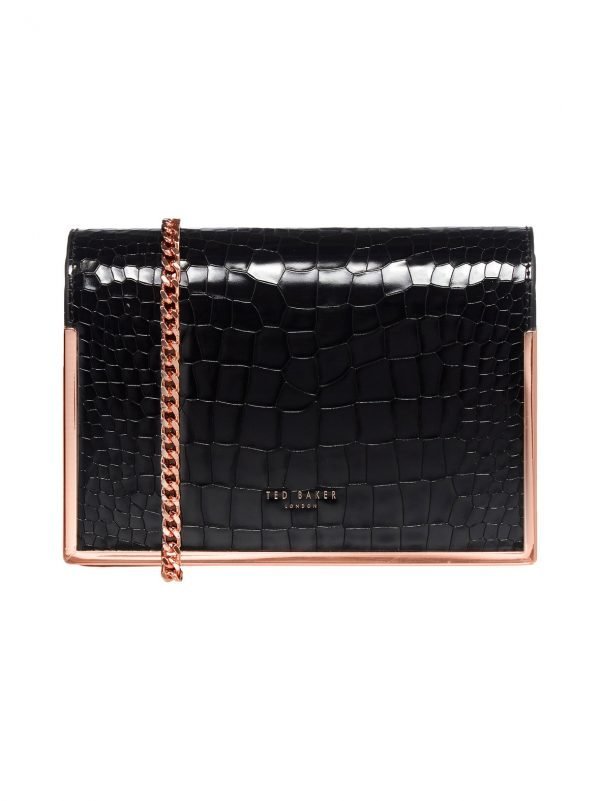 Ted Baker Iidaa Metallic Trim Exotic Leather Crossbody Nahkalaukku